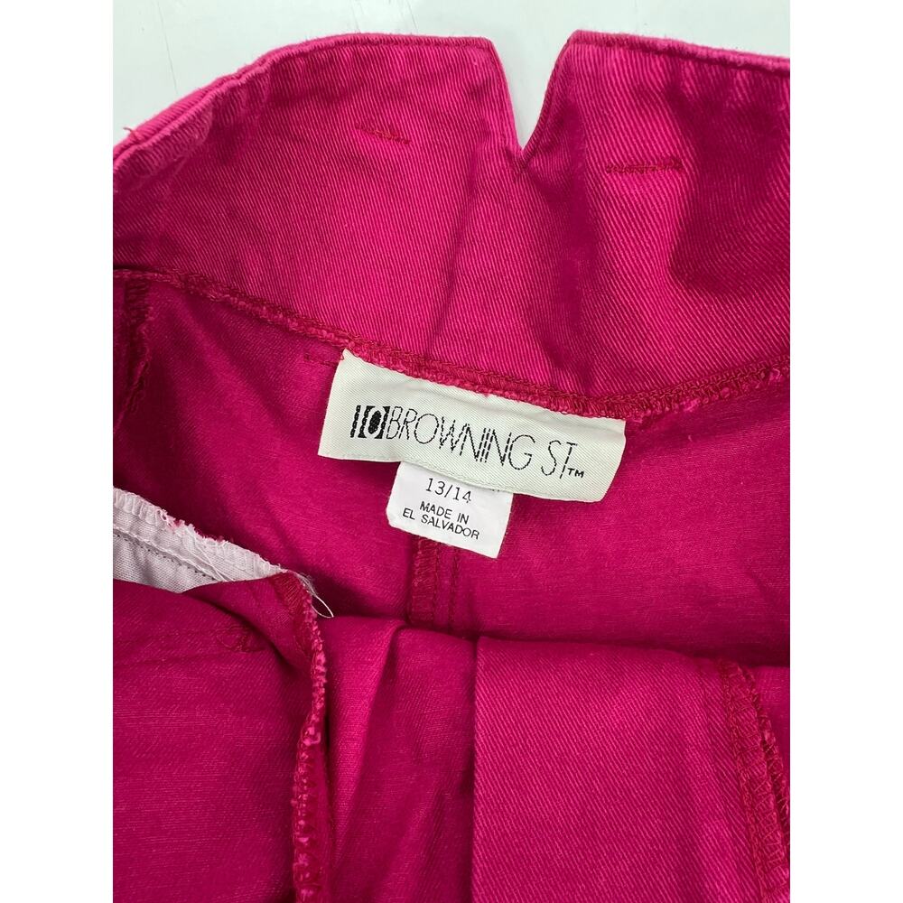 90s Vintage Magenta High Waist Pleated Cuffed Shorts Mom Shorts Cotton - Picture 5 of 6